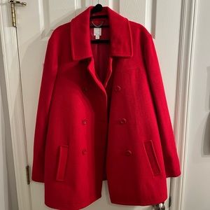 J. Jill Women’s Red Peacoat, Size XL, NEVER WORN